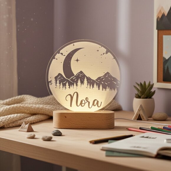 Mountain LED Name Light | Custom Kids Room Decor & Baby Shower Gift - Picture 8 of 8